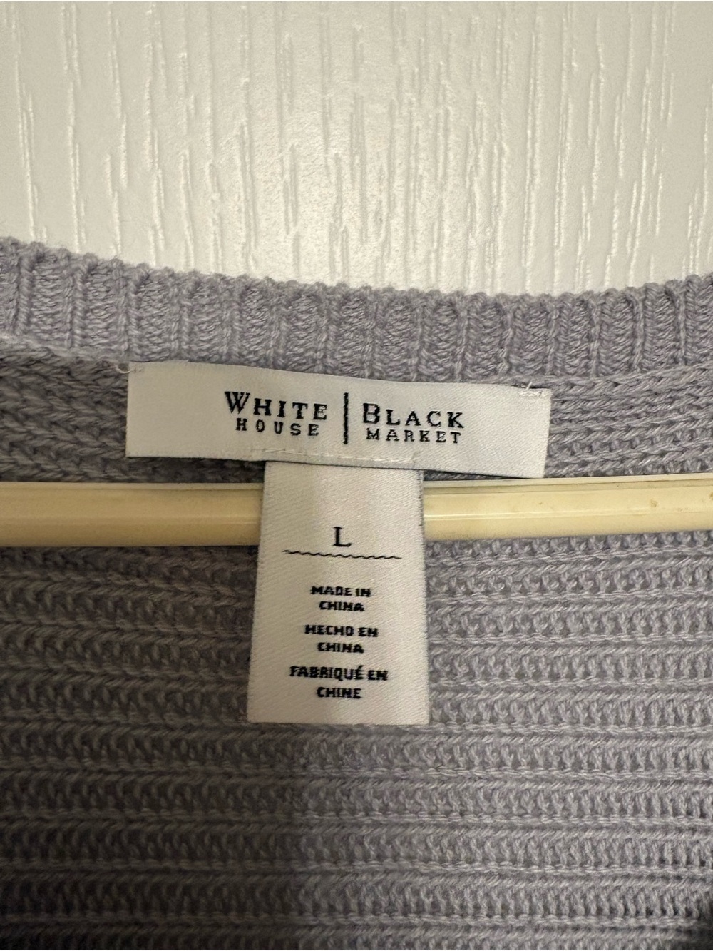 WHBM Light Gray Ribbed Knit Top - Picture 3 of 10